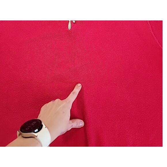 VTG L.L. Bean 2-Button Fisherman Sweater Pink Wool L USA-Made Chunky Knit EUC - Picture 6 of 6